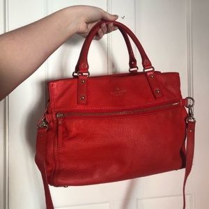 Kate Spade ♠️ Red Large Crossbody Leather Bag
